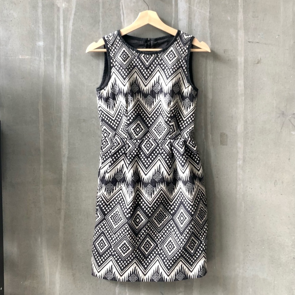 J.CREW Tribal Print Workwear Dress